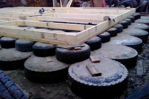 How to build a foundation from car tires Tire foundation blocks